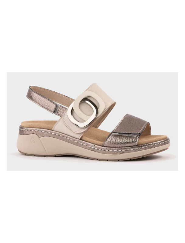 SANDALIA CUÑA BAJA VELCRO